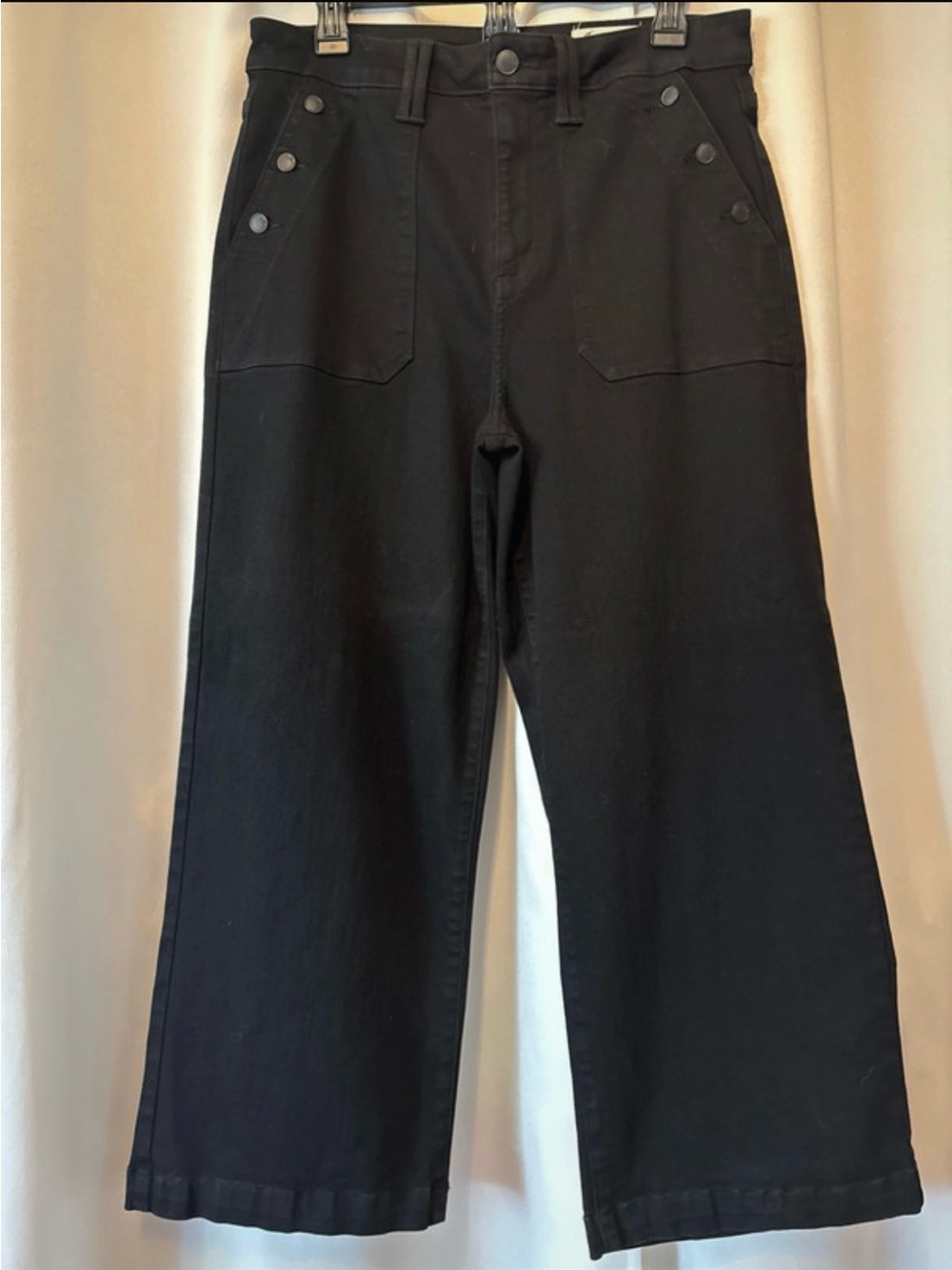 Cosmic Blue Love Kendra High Rise Wide Leg Cargo Jean w/ Button Detail
